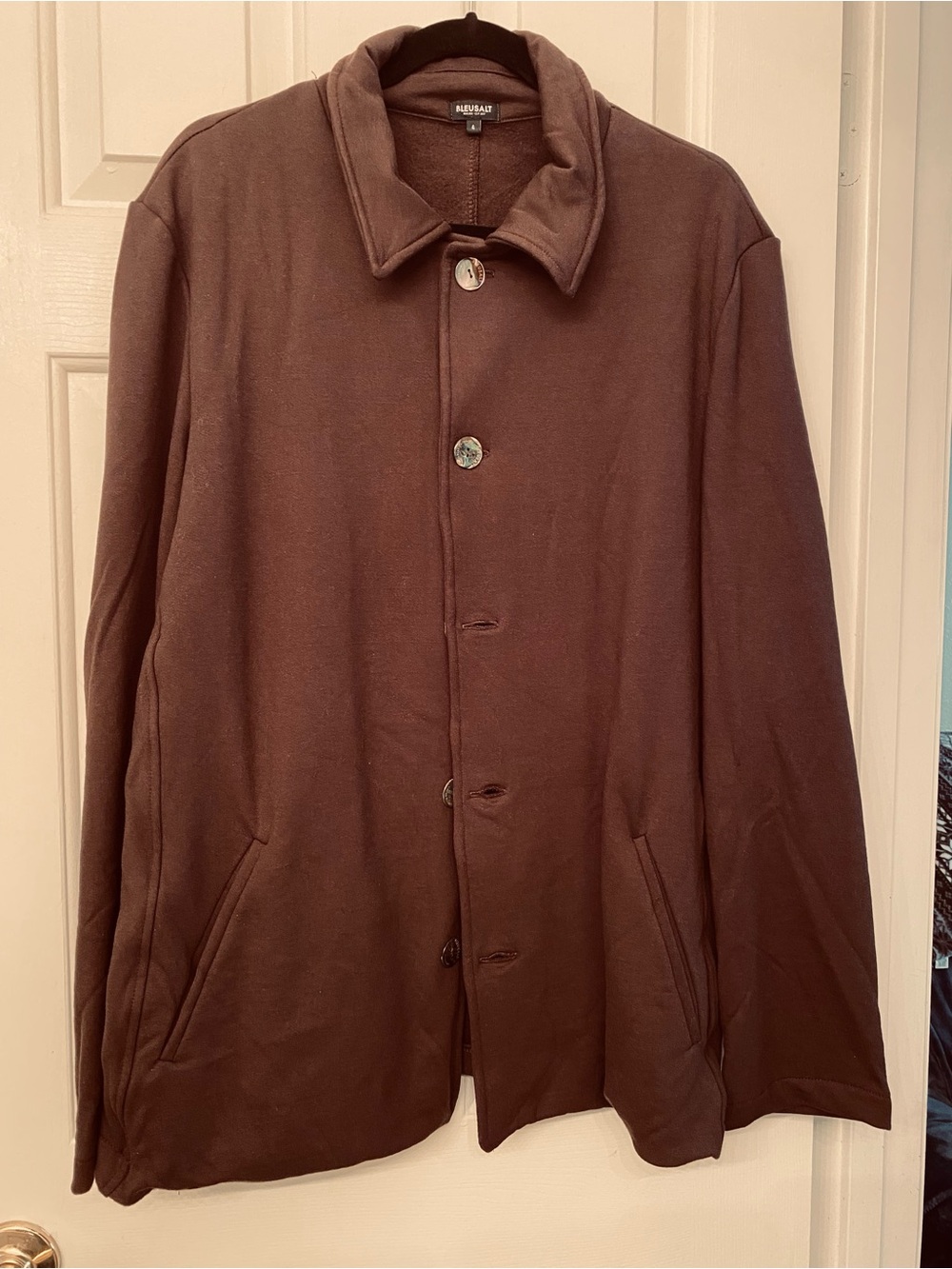 Mens Brown Button-Front Coat